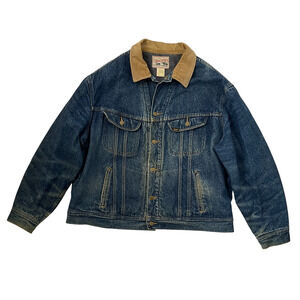 Vintage Lee Storm Rider Blanket Lined Denim Jacket - Corduroy Collar - XXL